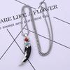 Ethnic Turquoise Tibetan Necklace with Dog Tooth Pendant