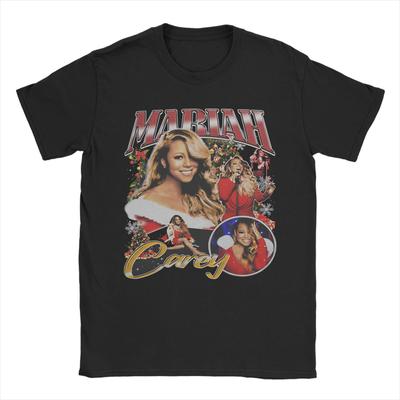 Mariahed Careys Merry Christmas  Μπλουζάκια με στάμπα για Άνδρες Γυναίκες  Αγνό Βαμβάκι  T-Shirt Ρούχα