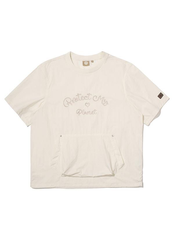 Bbc Earth Chain Embroidery Woven Round T-Shirt_Ivory Be52Mw06M/400/095
