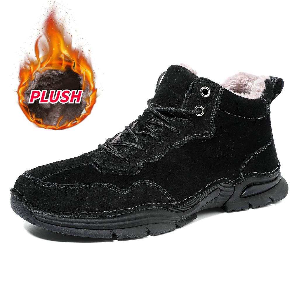 High-top outdoor casual shoes genuine leather men's Martin boots wear-resistant and non-slip large-size men's shoes