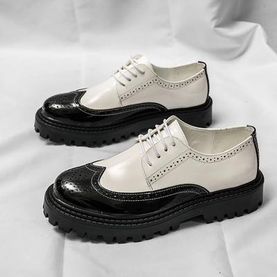Fashion Spring Luxury Brand Brogue Men's Shoes Thick-soled Casual Shoes British Style Oxford Shoes Lace-up Shoes High Quality Moccasin