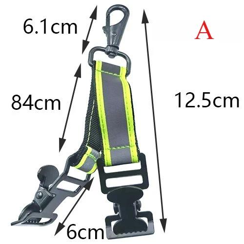 Reflective Nylon Webbing Glove Clip Strap Firefighter Gear Holder with Buckle for Safety Work Gloves Tactical Support Practical