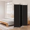 Vidaxl 3-Panel Room Divider, Black, 150X200 Cm, Fabric