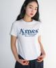 AMES-WORLDWIDE Round Hem Crop Tee Light Gray