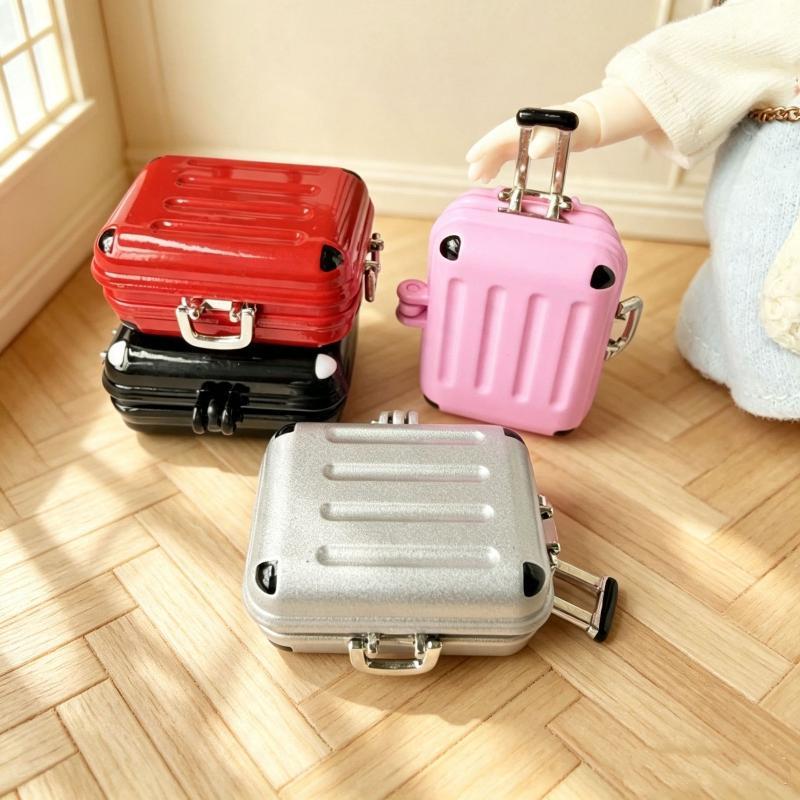 1Pcs Cute Home Decor Accessories 1:12 Scale Dollhouse Miniature Travel Luggage Box Suitcase Model Photography Props