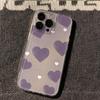 Fioletowe Serce Obraz Olejny Etui na Apple iPhone 13-16 Pro Max, Przezroczysty Design Kosmiczny