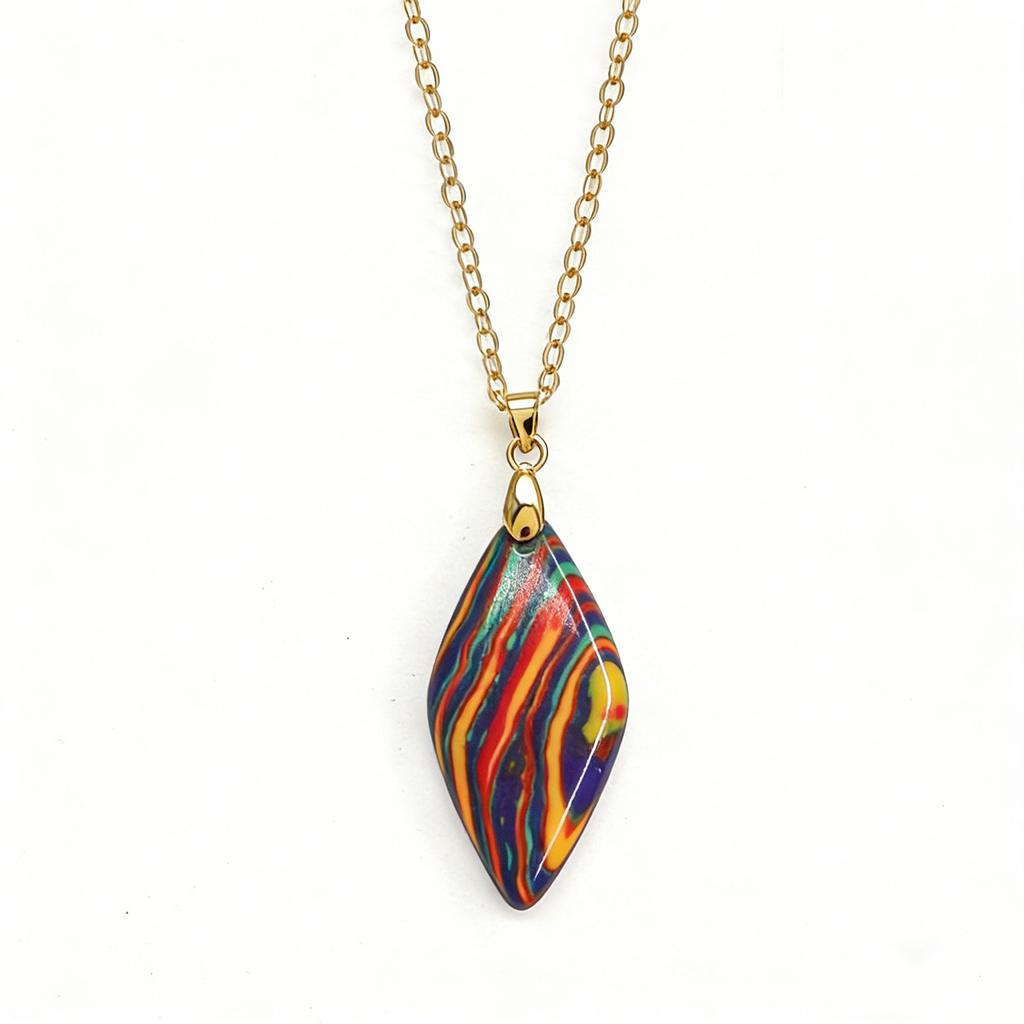Exclusive Natural Stone Plated 18K Real Gold Chain Pendant Necklace Earrings Jewelry