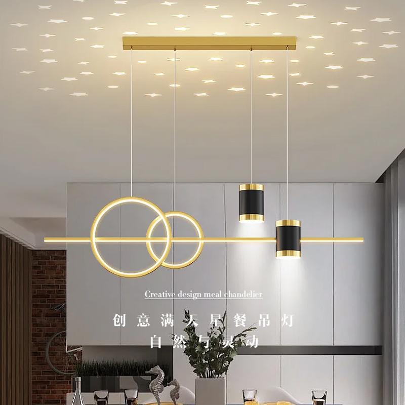 Restaurant Lights, Starry Sky, Light Luxury Ceiling Lights, Modern, Simple, Creative, Personalized Art, Long Bar Dining Table LE