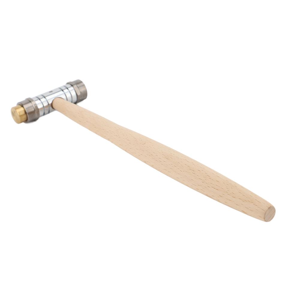Dual Head Small Hammer Brass and Plastic Mallet Installation Hand Tool with Wooden Handle for Home