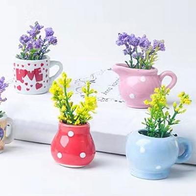 6pcs Mini Ceramic Vase Fridge Magnets Flower Vase Refrigerator Magnets Decorative Refrigerator Stickers for Kitchen Home Decor