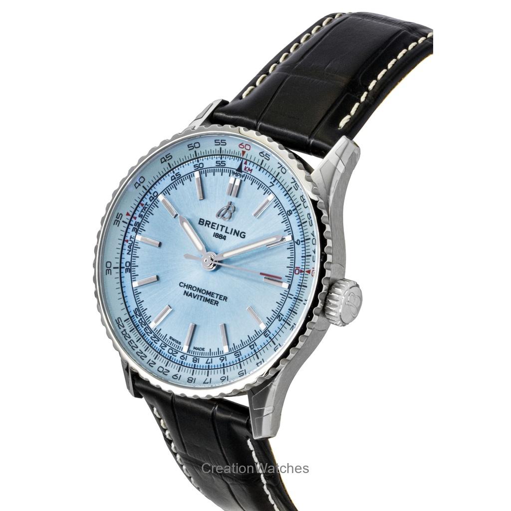 Breitling Navitimer Leather Strap Ice Blue Dial Automatic A17329171C1P1 Men's Watch
