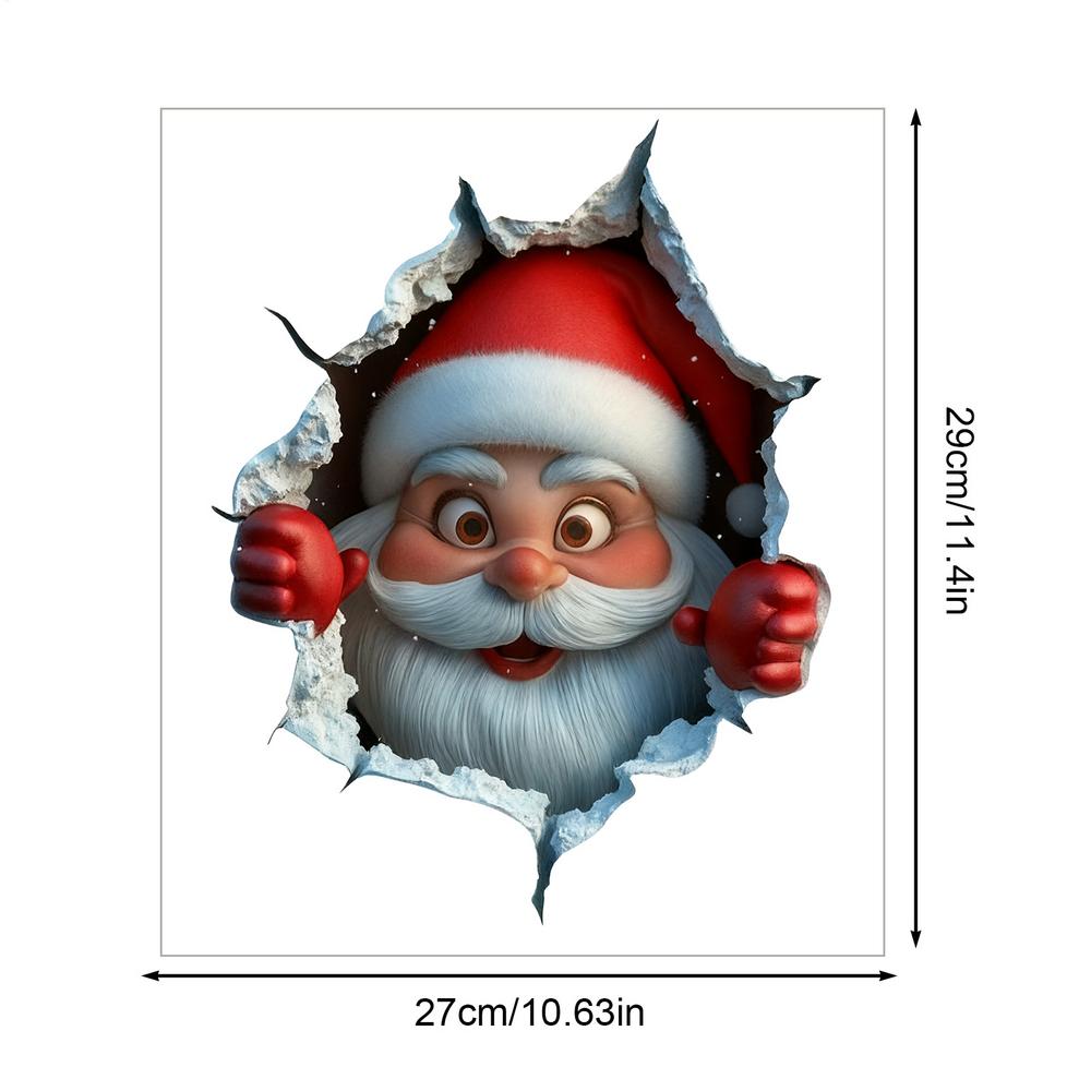 3D Christmas Wall Stickers Holiday Home Decoration Removable Santa Removable Reindeer Decoration Christmas Wall Stickers Decor