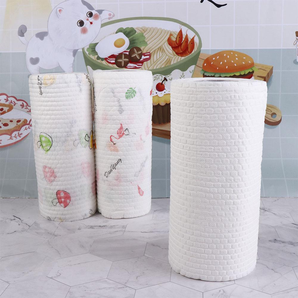 Non-woven Fabric Disposable Kitchen Paper Thickened Kitchen Dishcloth  Rolls  The Lazy