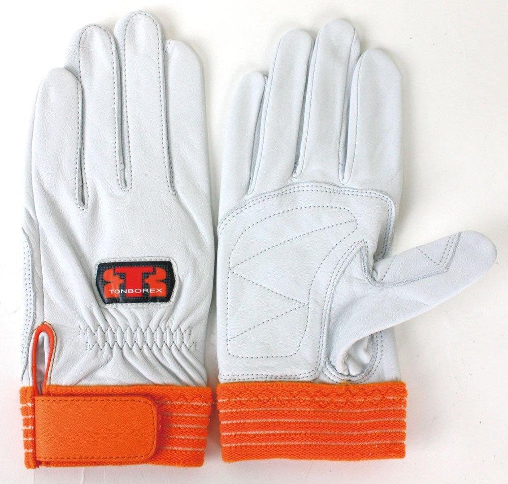 TOMBOREX Rescue Cowhide White x Size L Gloves, Leather, C-308, Orange,