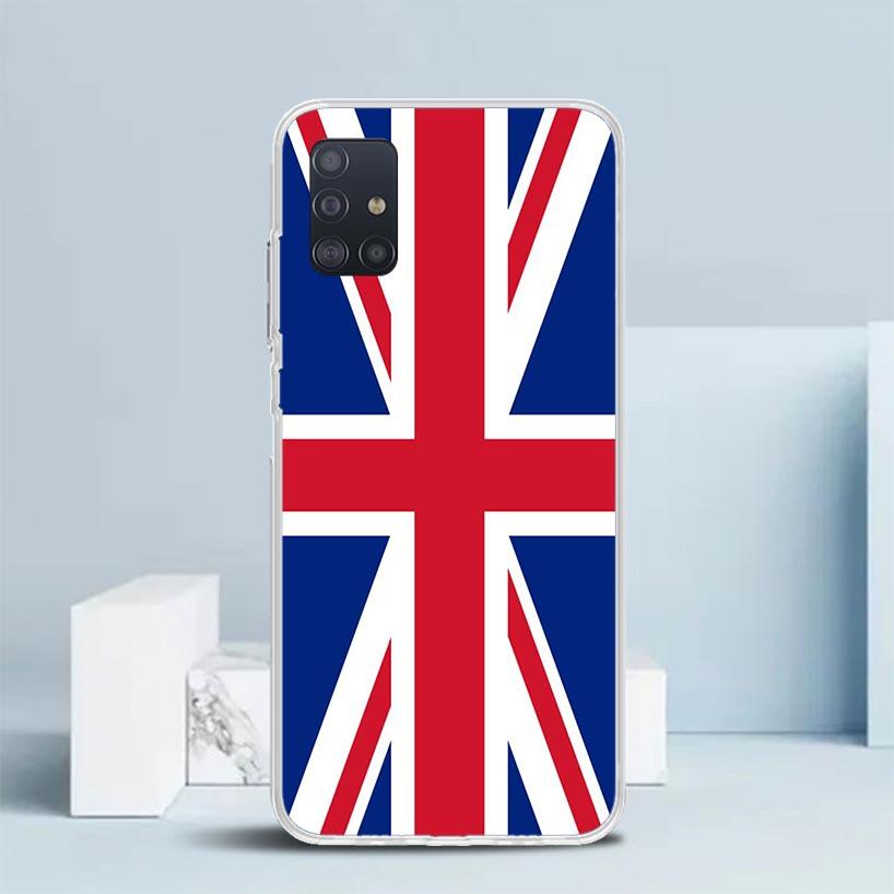 Union Jack England UK Flag Soft Cover for Samsung Galaxy A12 A22 A32 A52 A72 A02S Phone Case Note 20 Ultra 10 S10 Plus A51 A71 A