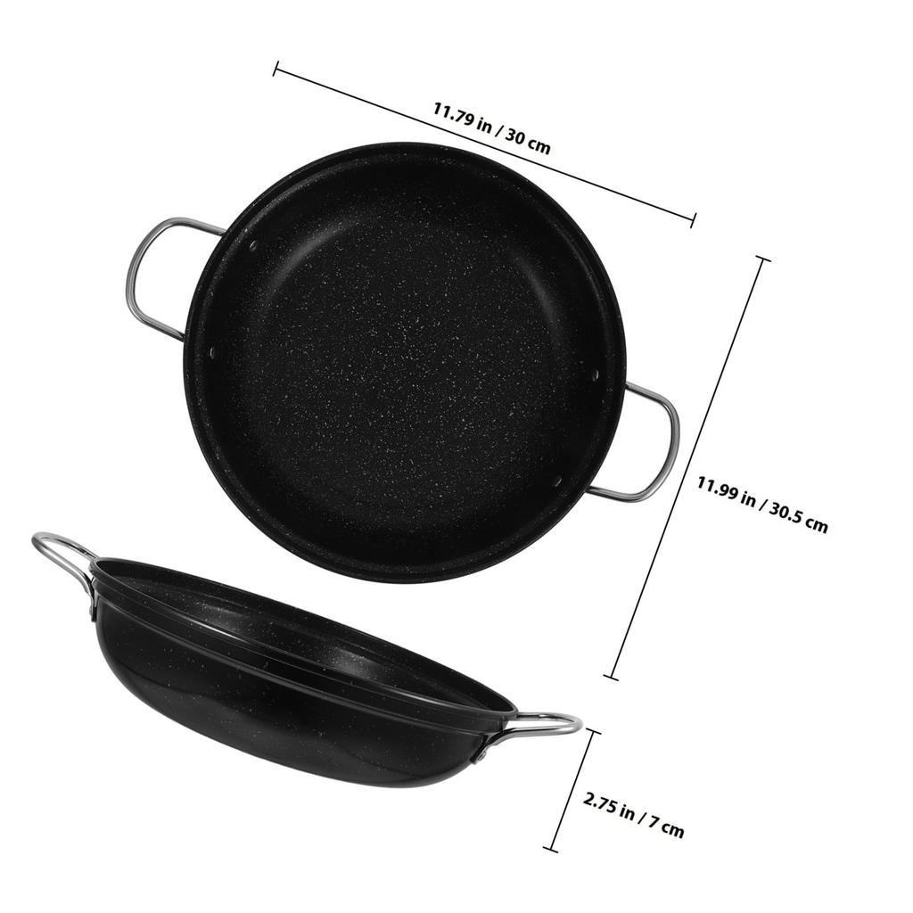 24Cm Premium Iron Stock Pot Large Capacity Cooking Pan for Family Meals Ramen Soup Stew Double Handle Kitchen Accessory
