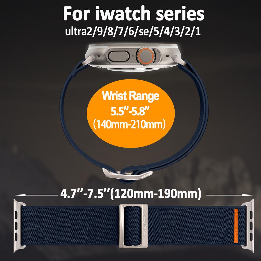 Nylonový řemínek Pro Apple Watch ultra 2 Pásek 49mm 45mm 44mm 40mm 46 41mm Titanová přezka Náramek correa iwatch Řada 9 6 7 8 se 10