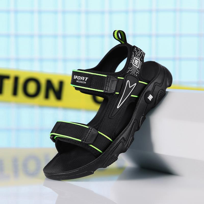 Детская противоскользящая износостойкая модная легкая уличная пляжная обувь на липучке — фото 17