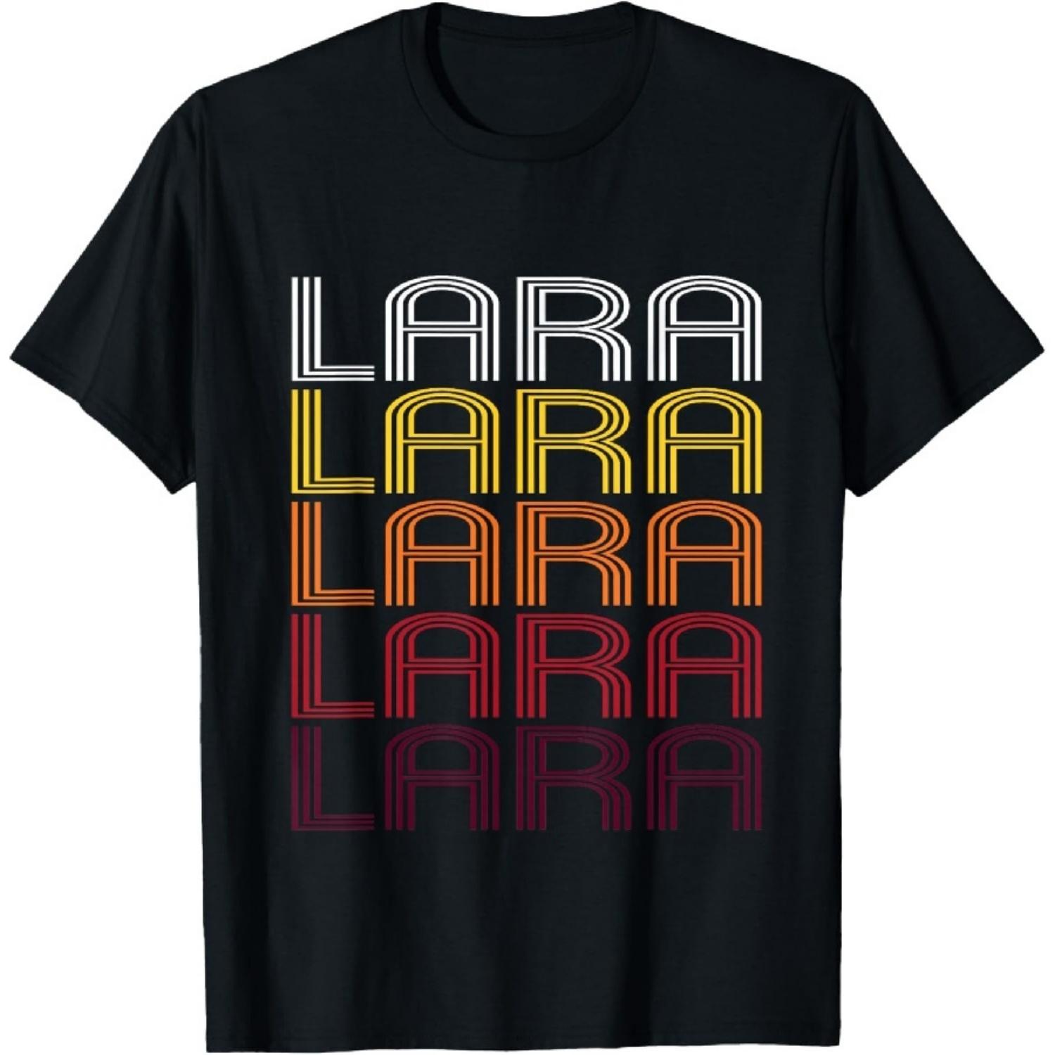 Lara Retro Wordmark Pattern - Vintage Style T-shirt XXXXXL чёрный