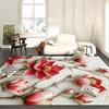 European Rose Floral Carpets Living Room Gorgeous Decoration Sofa Table Area for Rugs Home Bedroom Non-slip Floor Mat Washable