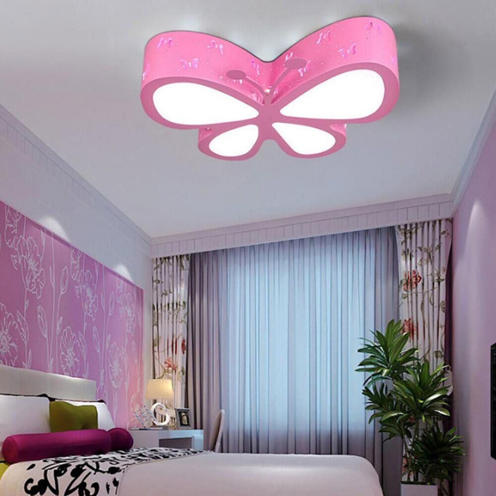 50cm Cartoon Butterfly Ceiling Light, Dimmable LED Ceiling Lamp, Creative Butterfly Shape Lighting Fixture, No Remote Control