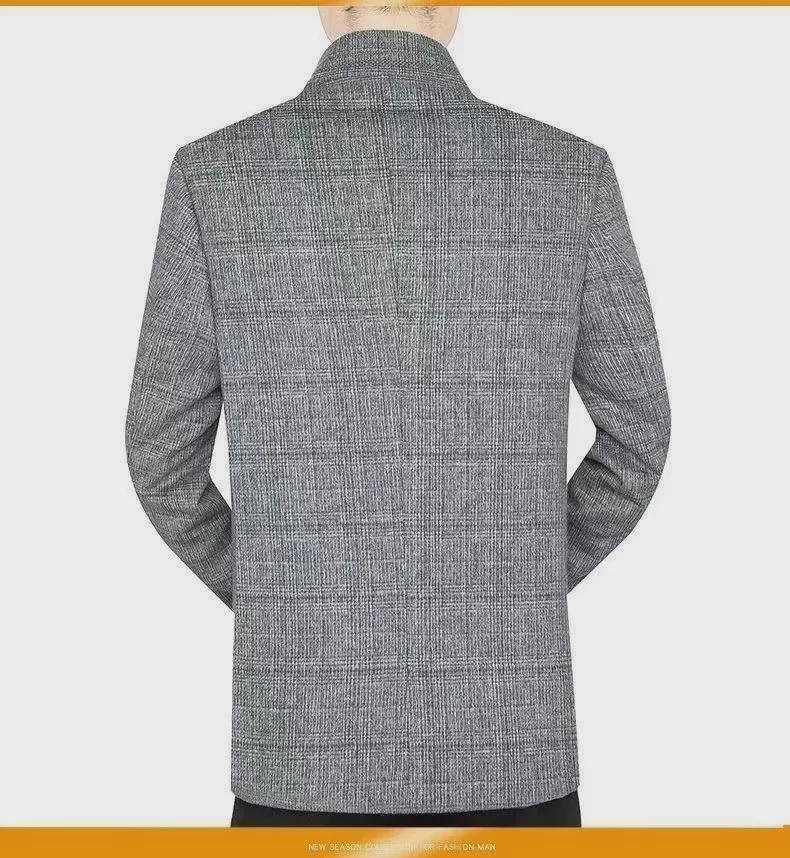 Herren Casual Karo Sakko mit flachem Revers Herbst-Winter 2024 – Trendy und vielseitig in großen Größen