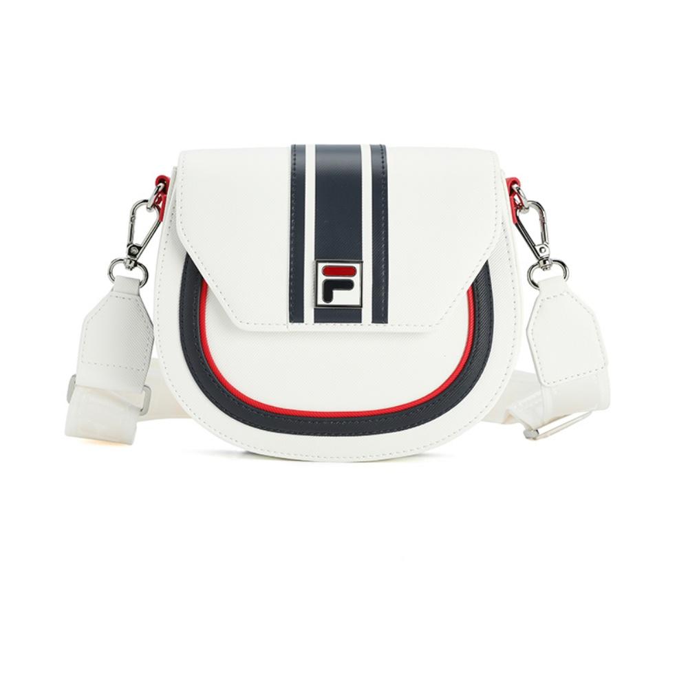 

FILA White Crescent Bag Trendy Fashion Convenient Design Daily Casual Simple Style Versatile PU Crossbody Mini Women bags F13W533164FWT Standard White