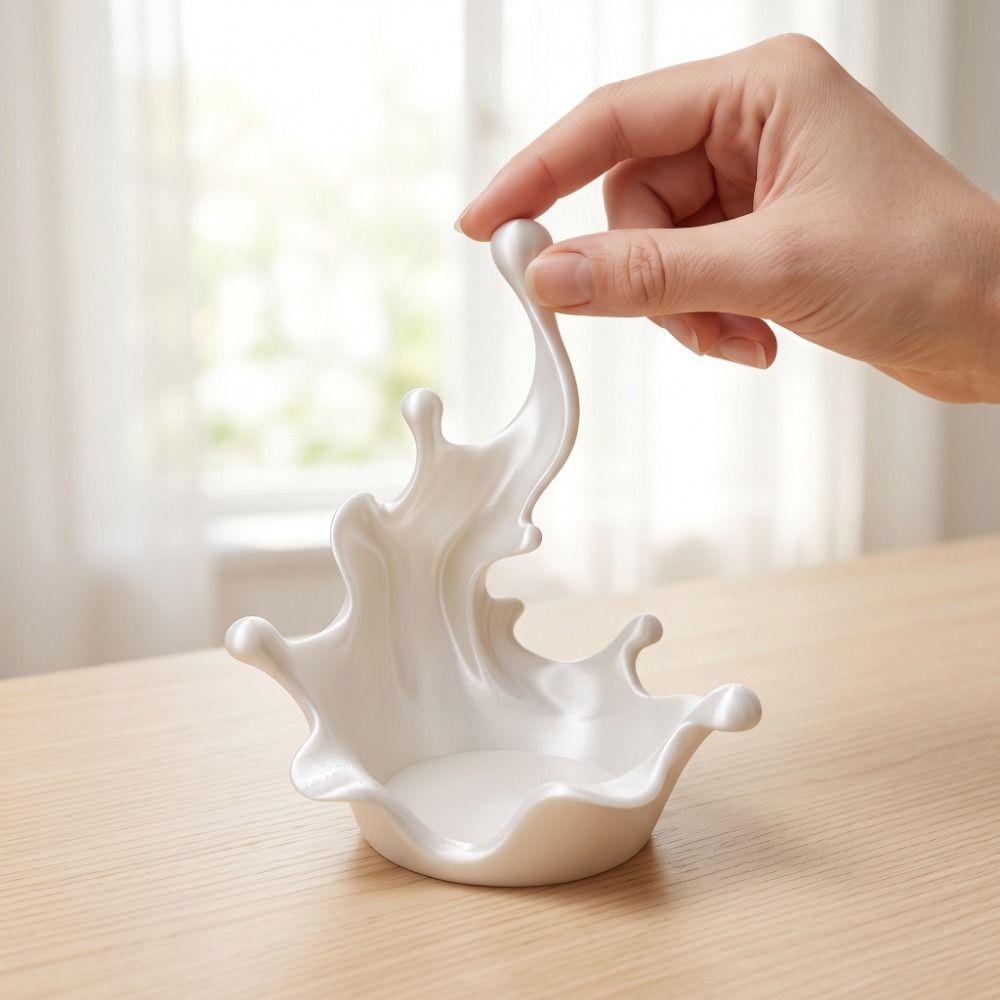 Plastic Water Splash Trinket Holder Wave Shaped Key Ring Holder Splash Shaped Jewelry Tray  Bedroom