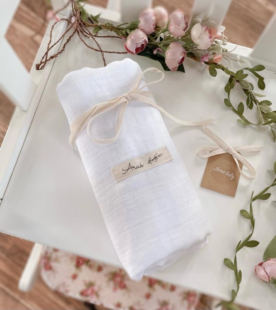 Muslin Swaddle Wrap 80x80cm Double Gauze (White)