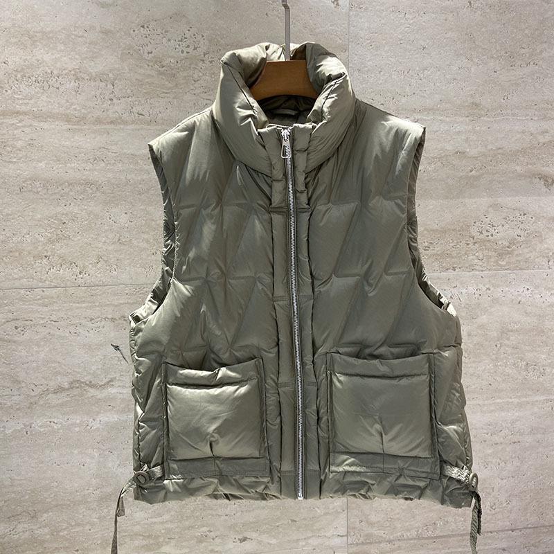 White duck down jacket, vest women's short models, new models, slim-fit temperament, warm vest, fashion coat tide