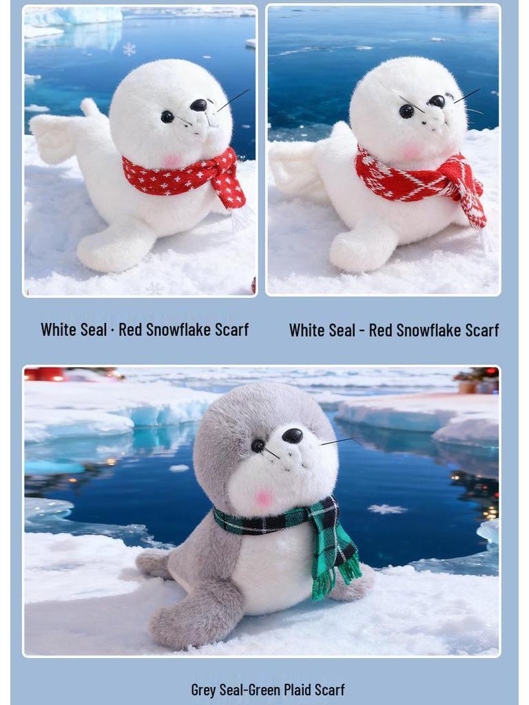 Weihnachts-Seelöwen-Stofftier - Meeresaquarium Stoffpuppe, Perfektes Geschenk für Kinder