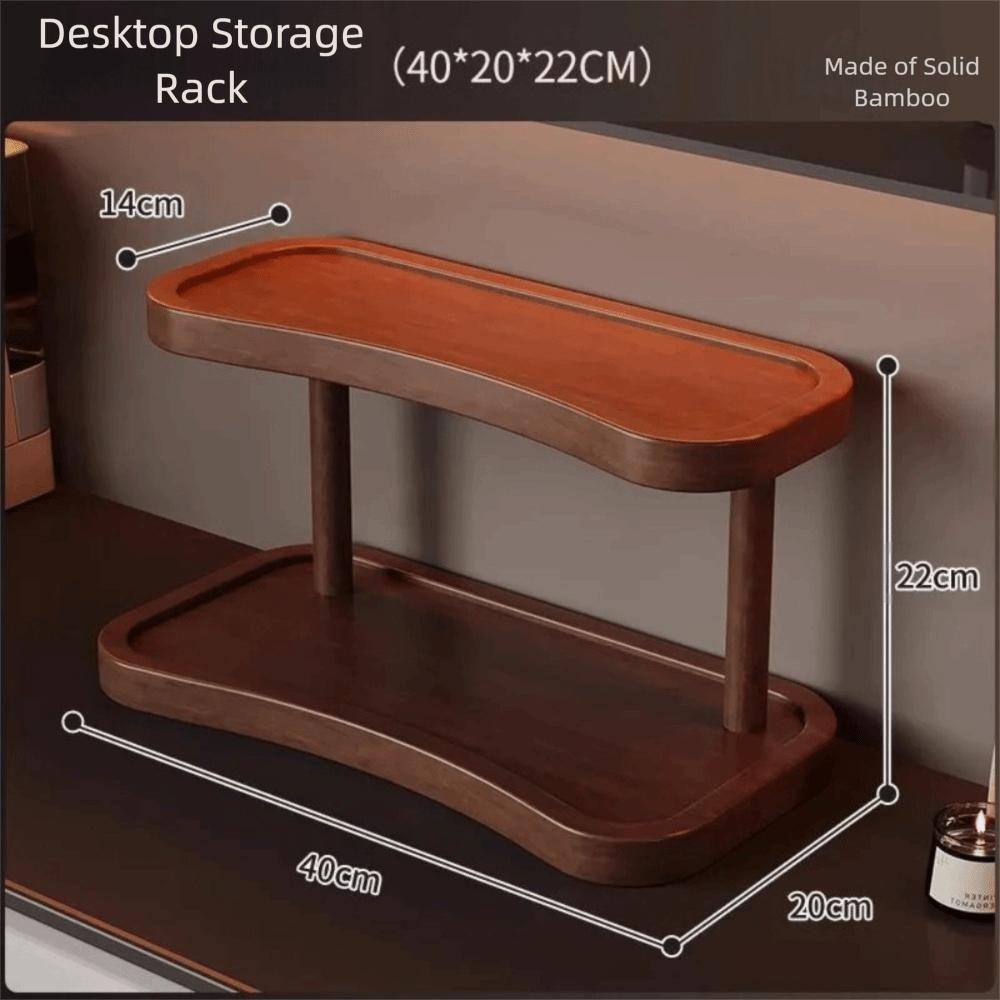 Mini Durable Desktop Storage Rack Bamboo Storable Cup Holder Multipurpose Tableware Shelf Storage Shelf
