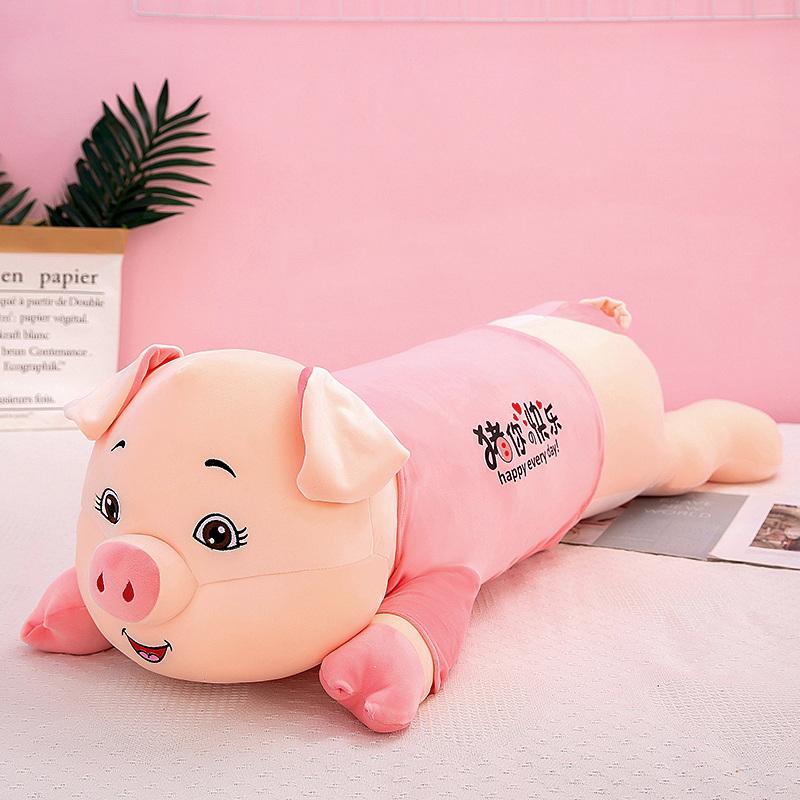 60-120CM Giant Lovely Soft Down Cotton Pig Plush Toy Stuffed Pink Pig Doll Lying Plush Piggy Pillow Birthday Gift for Girlfriend