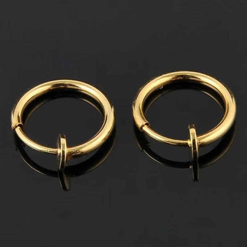 1 Pair Nose Lips Ring Spring Clip Hoop Earring Unisex Piercing Septum