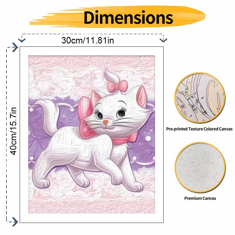Disney Marie Cat Oil Paint Digital Painting Art Kit Handmade DIY Painting Kit Home Decor