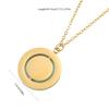 Rotating Double-layer Circular Pendant Necklace with Adjustable Chain Stainless Steel Jewelry for Women and Teen Girl