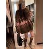 Spring new loose lazy style retro diamond color matching knitted cardigan soft waxy sweater jacket women