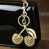 Sleutelhanger Hanger Strass Ingelegd Kersenvorm Sleutelhanger met Legering Kreeftsluiting Tas Hanger Lichtgewicht Rugzak Accessoire