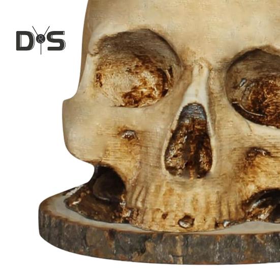 Skull Cutter Holder Horror Skull Resin Figurine Kitchen Countertop Cutter Block Organizer Stand Rack Desktop Decoration Scary Party Gift