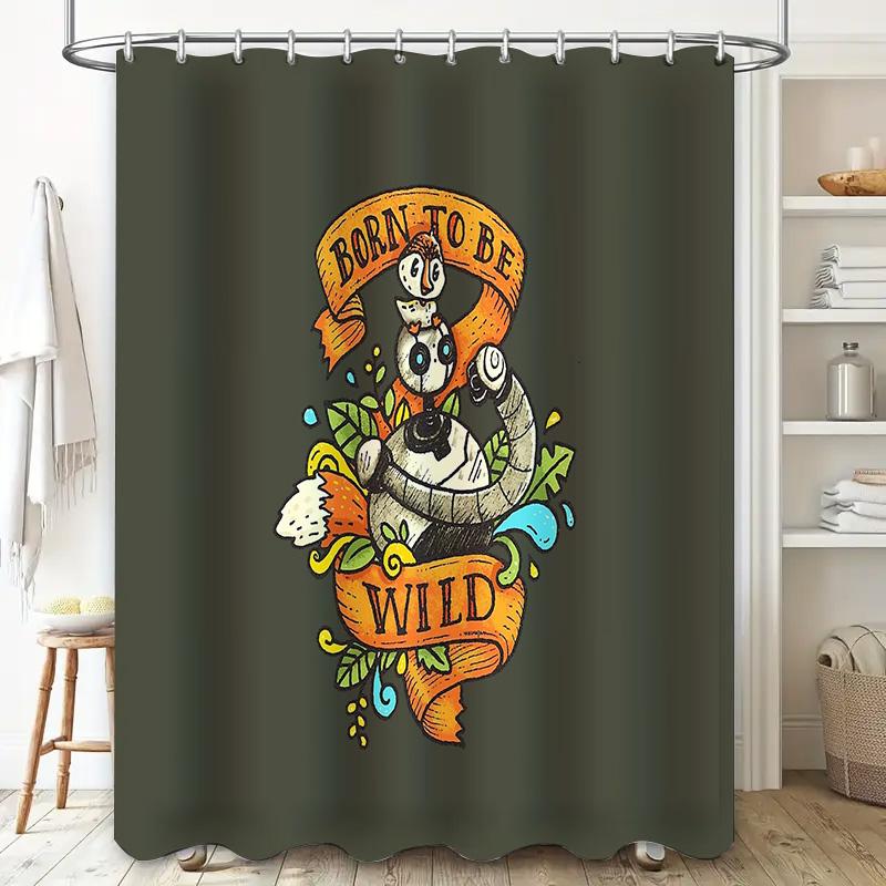 Raccoon Shower Curtain Woodland Animal Decor Bathroom Set Nature Forest Vibes Home Decor Vintage Aesthetic Wildlife Tapestry Wal