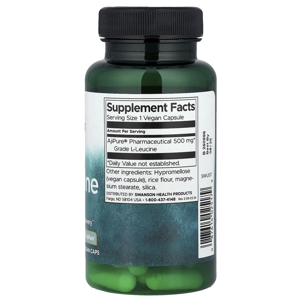 L-Leucine, 500Mg, 60 Veggie Caps