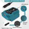 For Makita 18V Lithium Battery Charger With Cigarette Lighter Plug LED Indicator Mini Vehicle Charger for Makita BL1850 BL1830