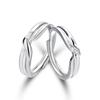 Fashion Irregular Green Leaves Couple Rings For Women Men Lovers Luxury Zircon Silver Color Open Ring Bride Wedding Jewelry Gift