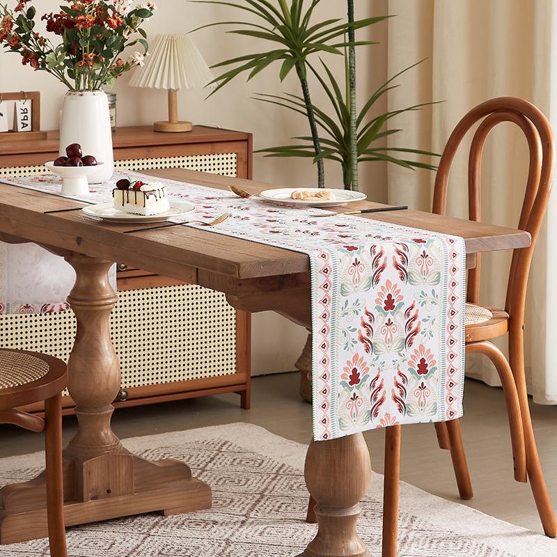 New Chinese Classical Printing Table Flag Decoration Classical Painting Table Flag Color Table Towel Household Dining Table Tea Party