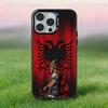 Albánská vlajka Albánie Pouzdro na telefon Pro iPhone 17,16,15,14,13,12,11,Pro,Max,Plus,E,Air,Mini Proti pádu Černý Nárazník
