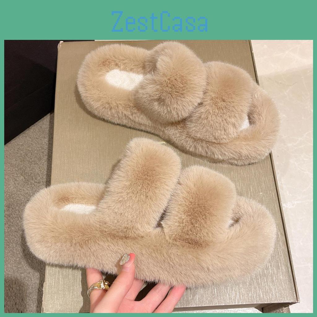 New Cm 4 Bottom Thick Wool Slippers For Women Soft Bottom Home Wool Slippers For Women Autumn And Winter Thickening Wool Slippers For Women