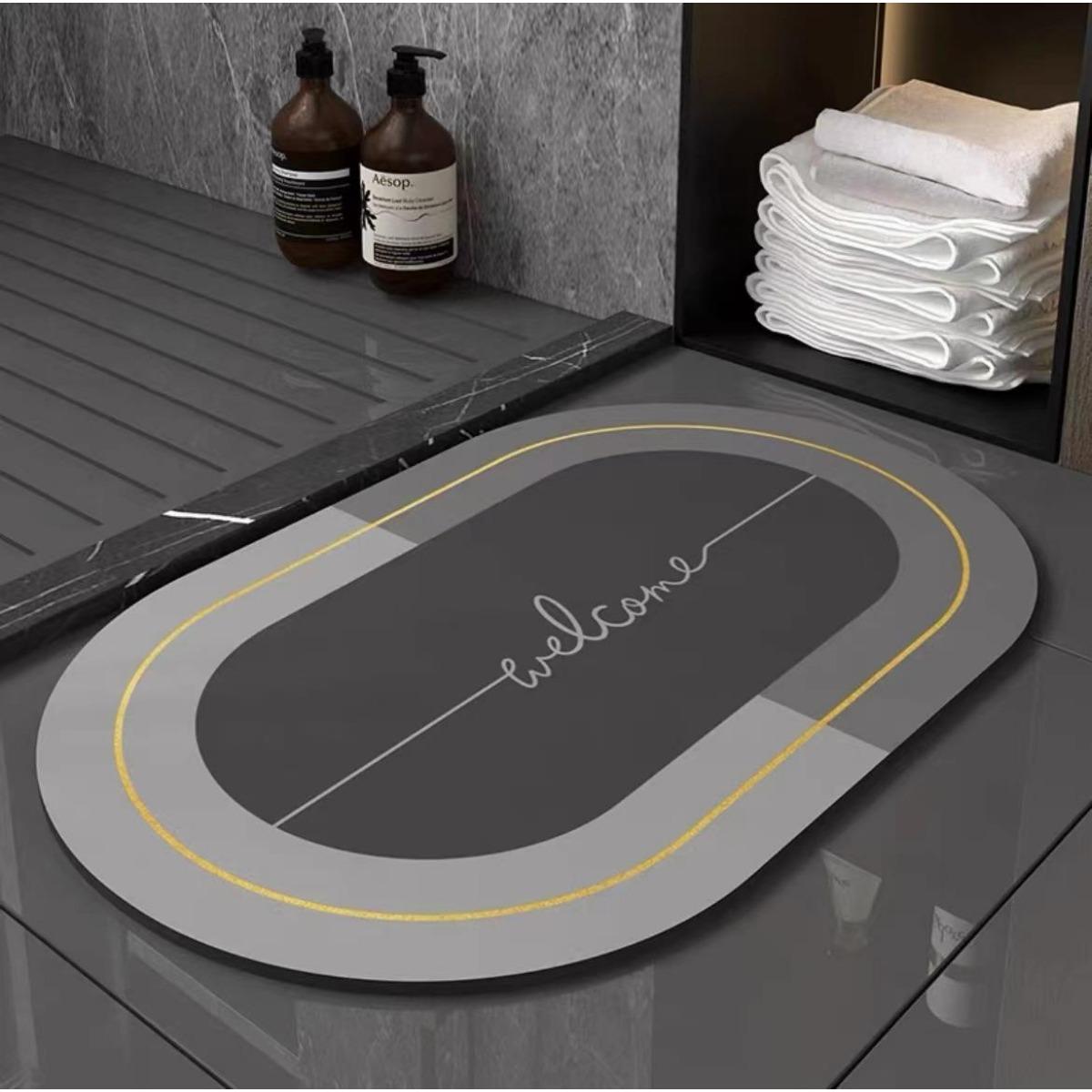 Einfache Kieselalgen-Schlammmatte für die Toilette, saugfähige, rutschfeste Matte für die Toilette, Badezimmer, schmutzig, schnelltrocknende Matte 40 * 60Cm (diatom mud)
