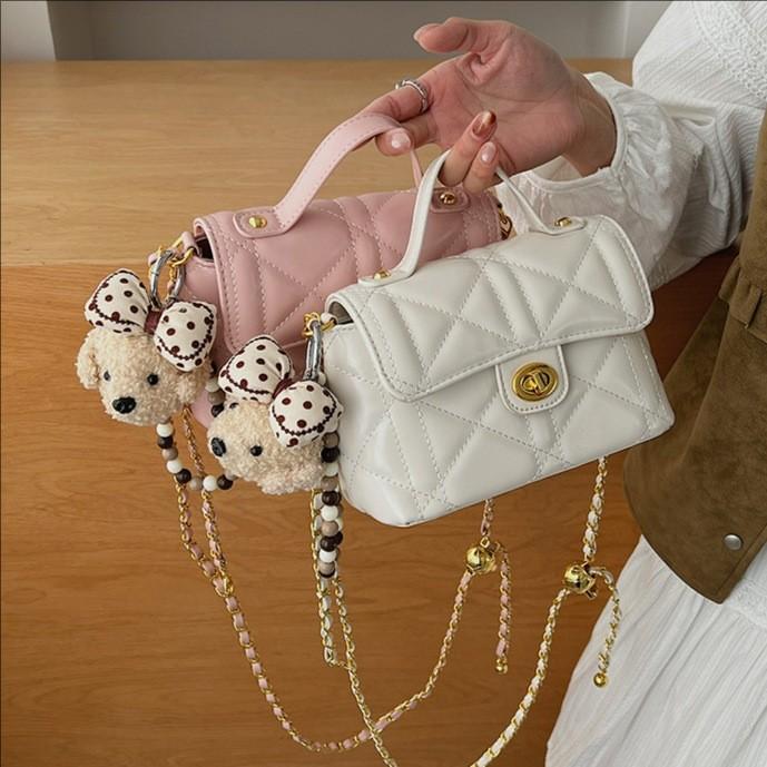 Pu Chain Strap Square Bag With Zipper Pocket For Daily Wear