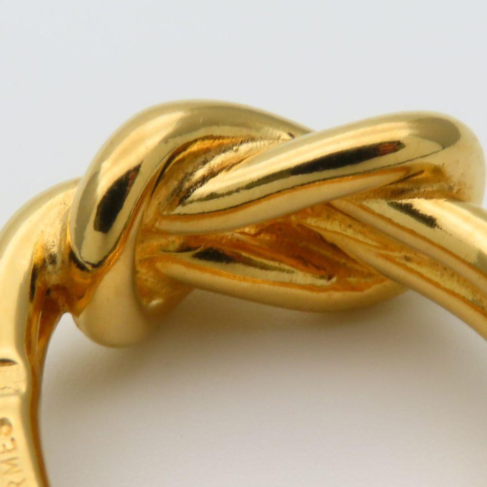 Used HERMES Scarf ring Head metal 9.7g gold plating