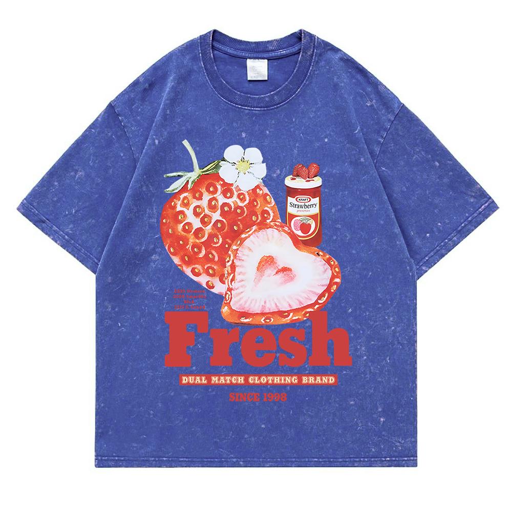 

Свежая Клубника Вымытая Ретро Снежная Футболка Мужская Креативность Пот Одежда Мода Футболка Одежда Футболки Дышащая M